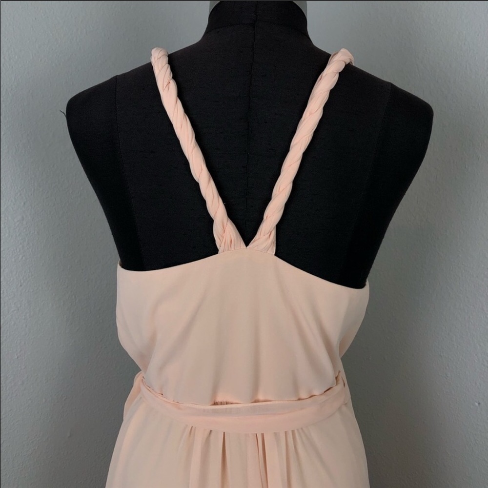 NWT Joanna August Peach Blush Wrap Chiffon Gown - Picture 4 of 8